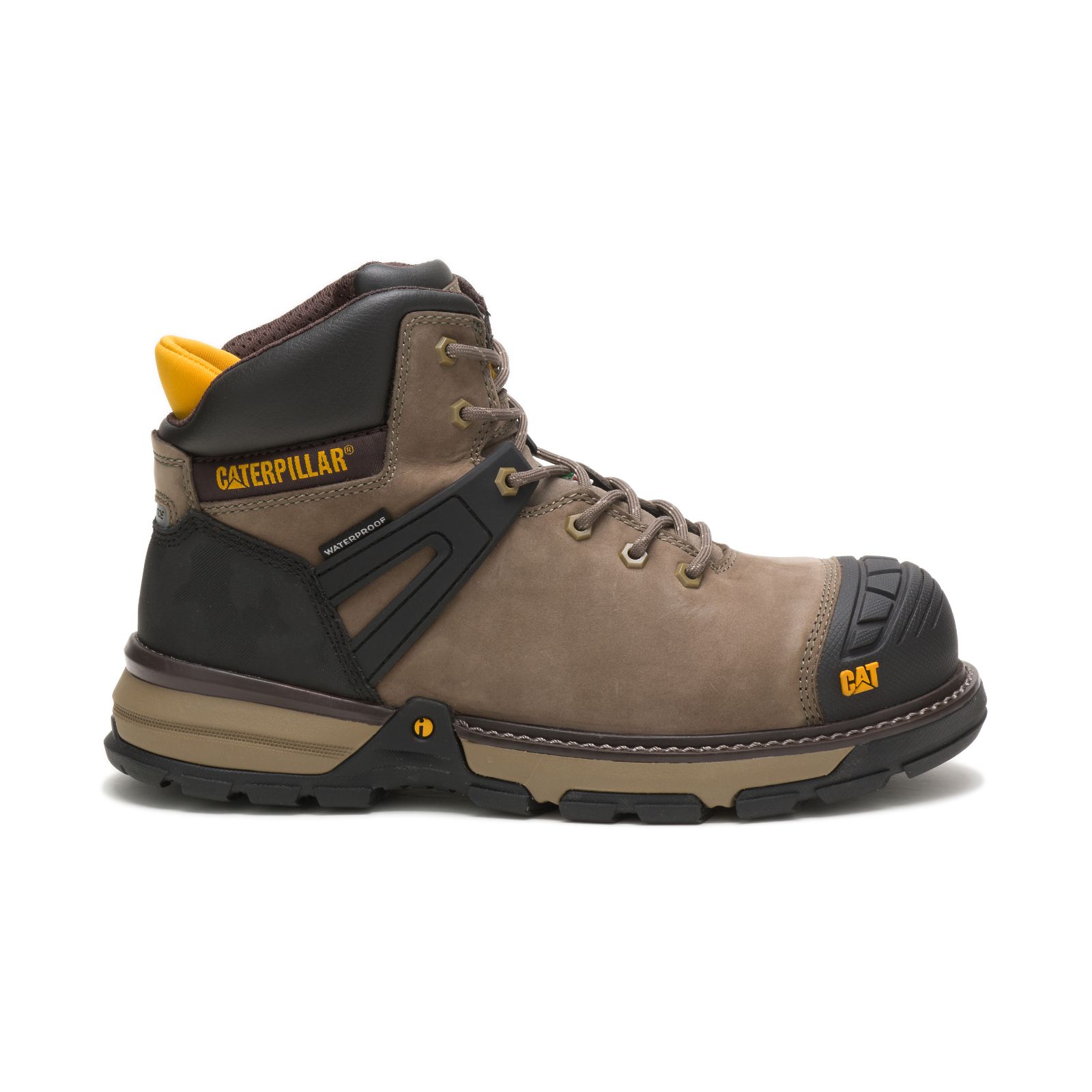 Caterpillar Boots South Africa - Cat Men's Excavator Superlite Waterproof Nano Toe Csa Work Boots Brown/Black EF8671504